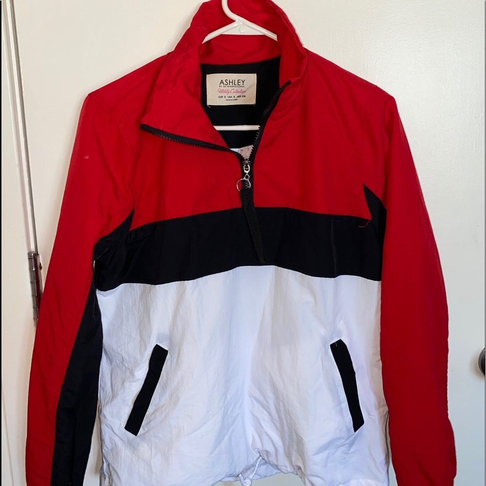 Red White and Black Jacket Pullover